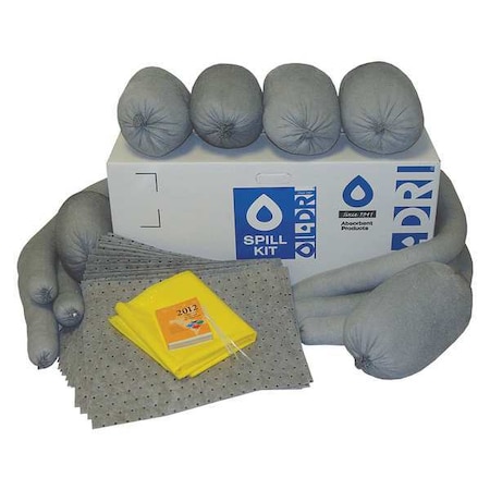 Oil-Dri Spill Kit, 26 gal Volume Absorbed per Kit, 30 gal Capacity, Box, Brown L90930RG