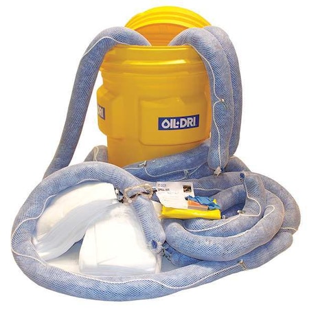 Oil-Dri Spill Kit, 78 gal Volume Absorbed per Kit, 95 gal Capacity, Drum, Yellow L90943G