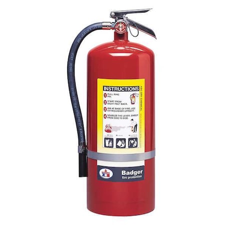 Badger Fire Extinguisher, 20 lb Capacity, Class ABC , UL Rating6A:120B:C , Monoammonium Phosphate B20M