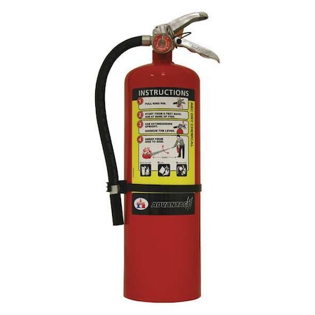 Badger Fire Extinguisher, 10 lb Capacity, Class ABC , UL Rating4A:60B:C , Monoammonium Phosphate ADV-10