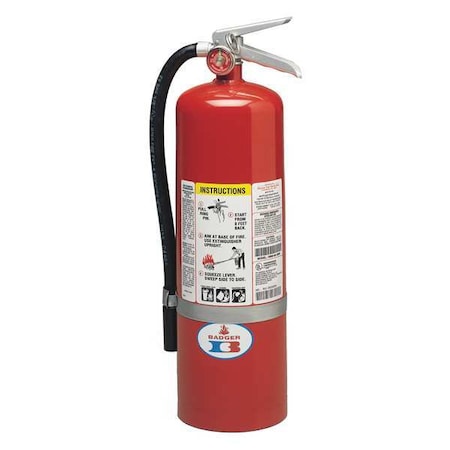 Badger Fire Extinguisher, 10 lb Capacity, Class ABC , UL Rating4A:80B:C , Monoammonium Phosphate 10-MB-8H