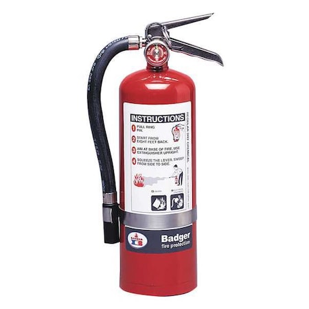 Badger Fire Extinguisher, 5.5 lb Capacity, Class BC , UL Rating40B:C , Sodium Bicarbonate B5BC