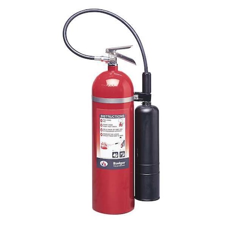 Badger Fire Extinguisher, 15 lb Capacity, Class BC , UL Rating10B:C , Carbon Dioxide 14 sec, Discharge Time: B15V
