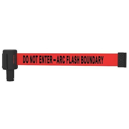 Banner Stakes Retractable Belt Head, Red, 15 ft Length, Do Not Enter - Arc Flash Boundary PL4076