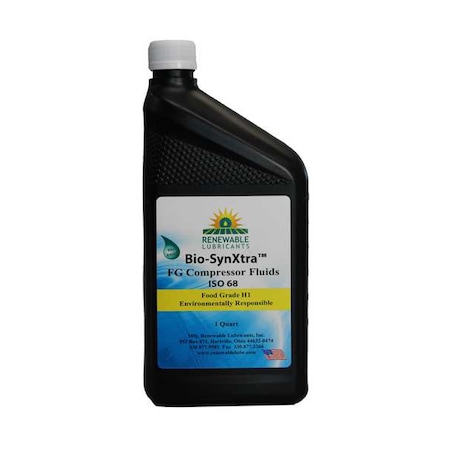 Renewable Lubricants Compressor Oil, 1 qt, ISO 68 87951