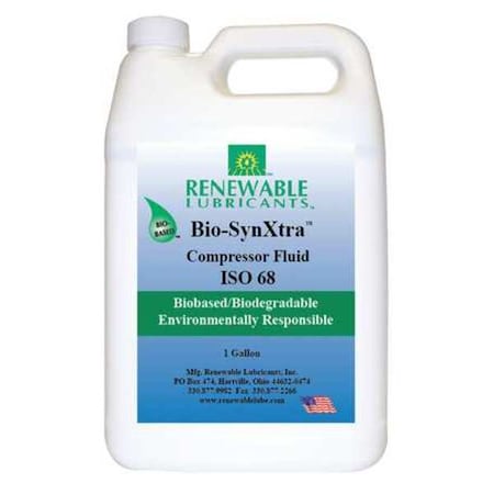 Renewable Lubricants Compressor Oil, 1 gal., ISO 68 87953