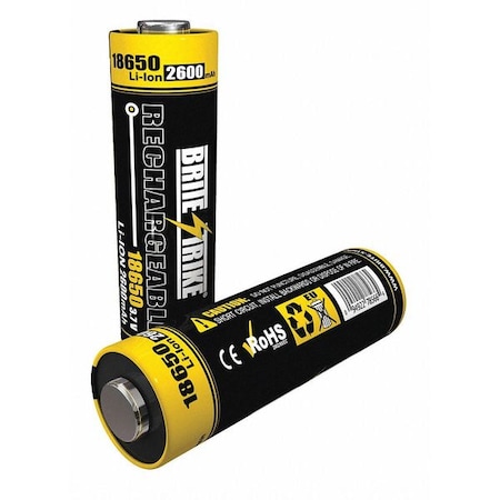 BRITE-STRIKE Rechargeable Battery, 18650, Lithium Ion 18650 LI-ION 2400