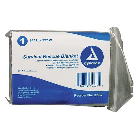 Dynarex Survival Rescue Blnkt, Slvr, 84x52in, PK120 3537