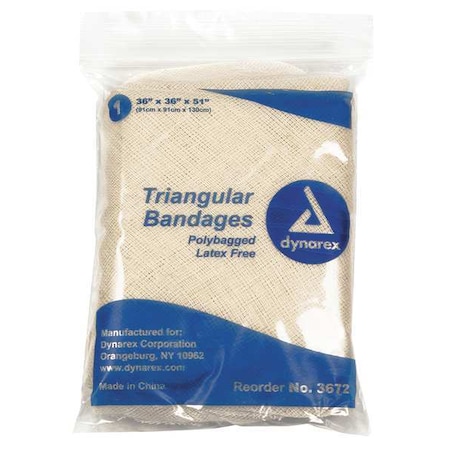 Dynarex Triangular Bandage, 36in W x 51in L, PK12 3672