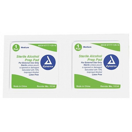 Dynarex Alcohol Pads, Antiseptics, PK100 1114