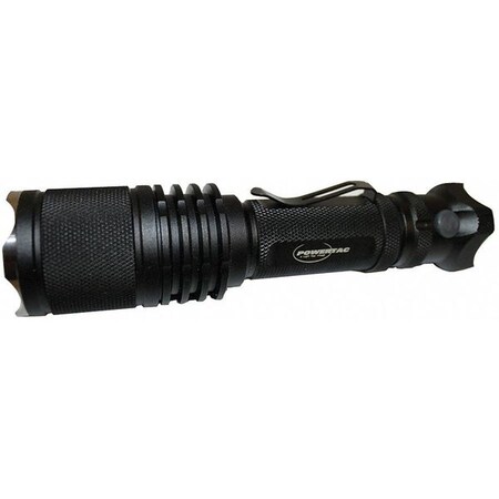 Powertac Black Rechargeable Led Tactical Handheld Flashlight WARRIOR