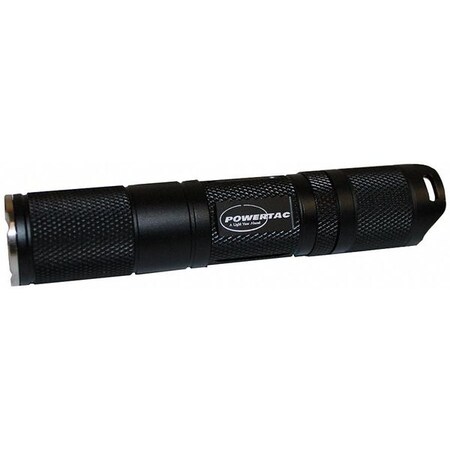 Powertac Black Led Tactical Handheld Flashlight, 135 lm T1A