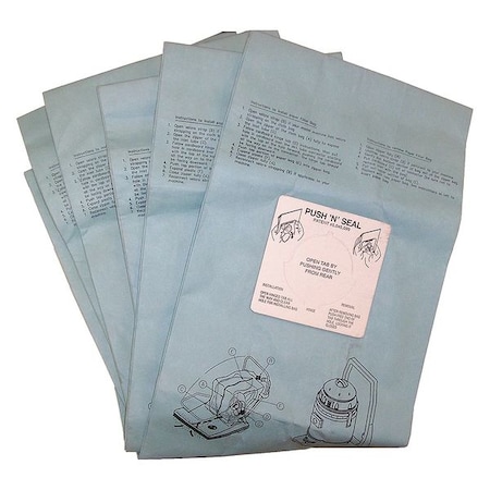 Bissell Commercial Vacuum Bag, Paper, Cloth Filter, 5 PK 332844