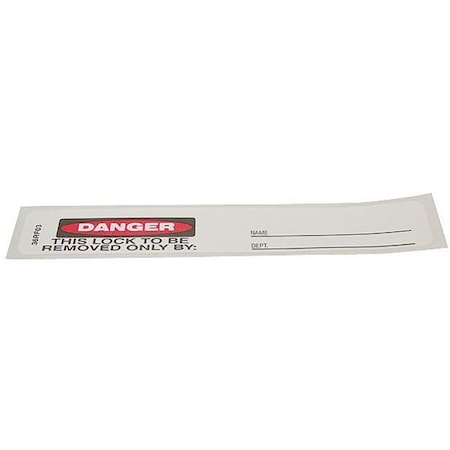 Badger Tag & Label Label, DangrThisLocktoBeRemovdOnlyBy, PK25 127