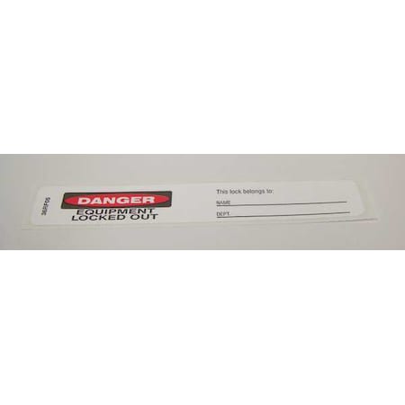 Badger Tag & Label Label, Danger Equipment Locked Out, PK25 129