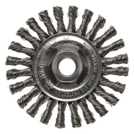 Weiler Cable Twist Knot Wire Wheel 4" .020" Steel Fill 5/8"-11 UNC Nut 13266V