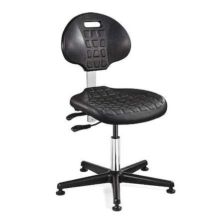Bevco Cleanroom Task Chair, Polyurethane, Black, 15 in to 20 in Seat Height 7000C1-BLK