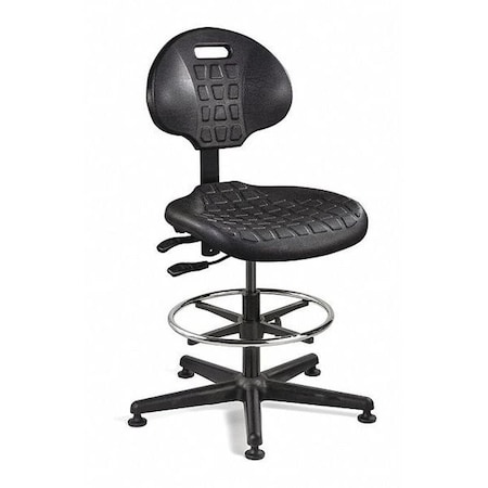 BEVCO Polyurethane Task Chair, 21" to 31", No Arms, Black 7501-BLK