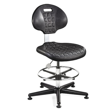 Bevco Cleanroom Task Chair, Polyurethane, Black, 21 in to 31 in Seat Height 7500C1-BLK