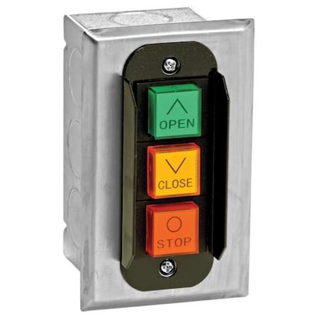 American Garage Door Supply Control Station, SS, 3 Buttons, Nema 1 PBC3