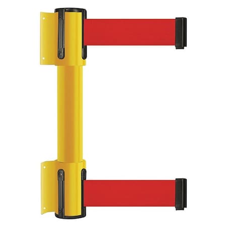 Tensabarrier Belt Barrier, Yellow, 7 1/2 ft Length, 16 1/2 in Post Height, No Legend 896T2-35-STD-R5X-C