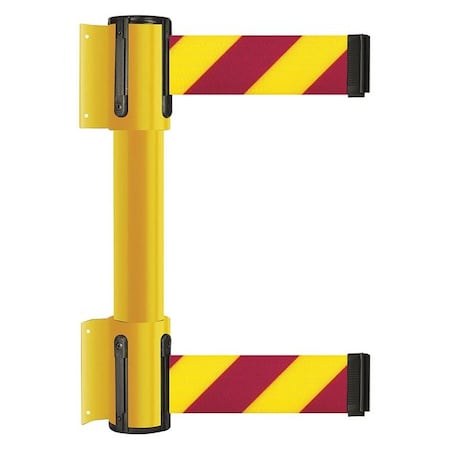 Tensabarrier Belt Barrier, Yellow, 7 1/2 ft Length, 16 1/2 in Post Height, No Legend 896T2-35-STD-D5X-C