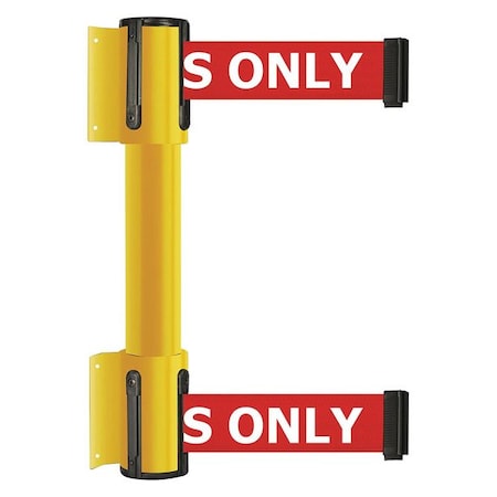 Tensabarrier Belt Barrier, Yellow, 13 ft Length, 16 1/2 in Post Height, Authorized Access Only 896T2-35-MAX-RAX-C