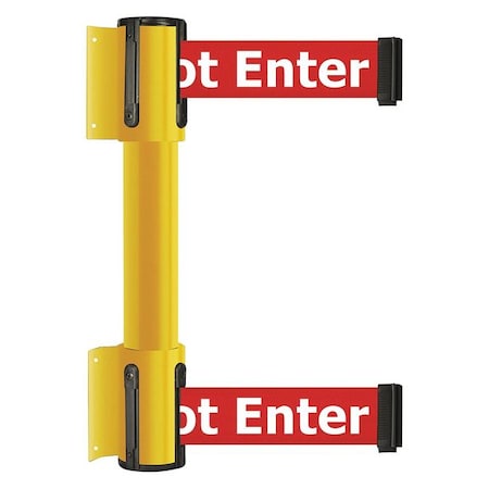 Tensabarrier Belt Barrier, Yellow, 13 ft Length, 16 1/2 in Post Height, Caution Do Not Enter 896T2-35-MAX-RGX-C