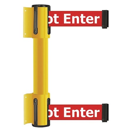 Tensabarrier Belt Barrier, Yellow, 13 ft Length, 16 1/2 in Post Height, Danger Do Not Enter 896T2-35-MAX-RIX-C