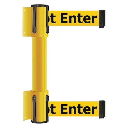 Tensabarrier Belt Barrier, Yellow, 7 1/2 ft Length, 16 1/2 in Post Height, Caution Do Not Enter 896T2-35-STD-YAX-C