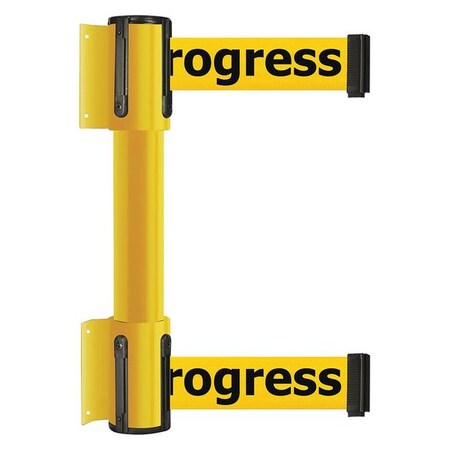 Tensabarrier Belt Barrier, Yellow, 7 1/2 ft Length, 16 1/2 in Post Height, Cleaning in Progress 896T2-35-STD-YCX-C