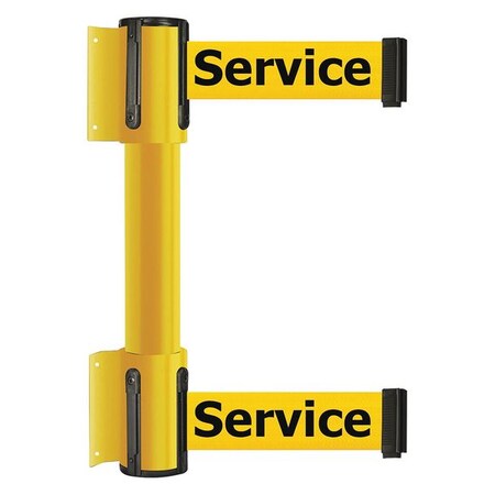 Tensabarrier Belt Barrier, Yellow, 7 1/2 ft Length, 16 1/2 in Post Height, Out of Service 896T2-35-STD-YEX-C