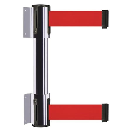 Tensabarrier Belt Barrier, Polished Chrome, 13 ft Length, 16 1/2 in Post Height, No Legend 896T2-1P-MAX-R5X-C