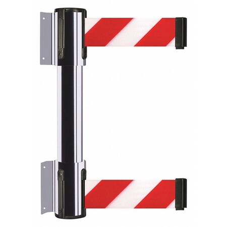 Tensabarrier Belt Barrier, Polished Chrome, 13 ft Length, 16 1/2 in Post Height, No Legend 896T2-1P-MAX-D3X-C