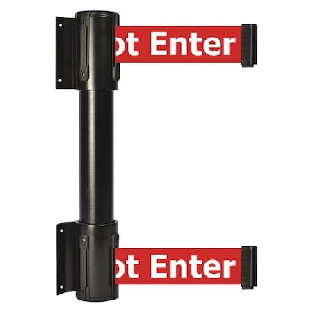 Tensabarrier Belt Barrier, Black, 7 1/2 ft Length, 16 1/2 in Post Height, Caution Do Not Enter 896T2-33-STD-RGX-C