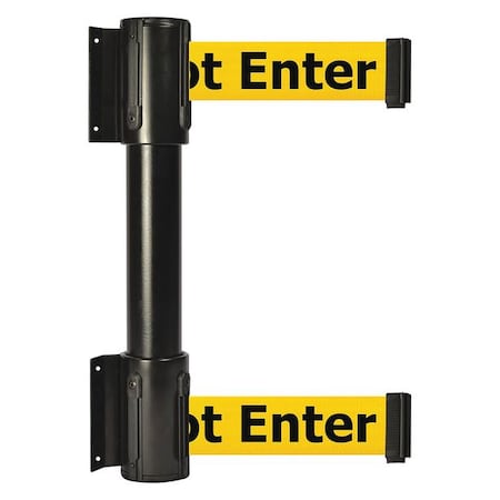 Tensabarrier Belt Barrier, Black, 13 ft Length, 16 1/2 in Post Height, Caution Do Not Enter 896T2-33-MAX-YAX-C