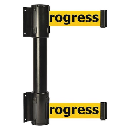 Tensabarrier Belt Barrier, Black, 13 ft Length, 16 1/2 in Post Height, Cleaning in Progress 896T2-33-MAX-YCX-C