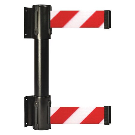 Tensabarrier Belt Barrier, Black, 7 1/2 ft Length, 16 1/2 in Post Height, No Legend 896T2-33-STD-D3X-C