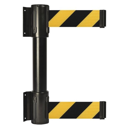 Tensabarrier Belt Barrier, Black, 7 1/2 ft Length, 16 1/2 in Post Height, No Legend 896T2-33-STD-D4X-C
