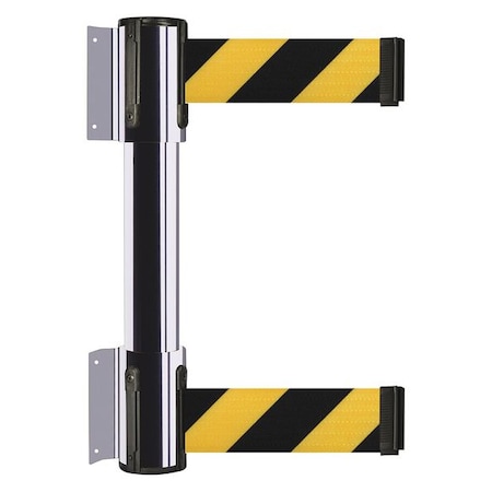 Tensabarrier Belt Barrier, Polished Chrome, 7 1/2 ft Length, 16 1/2 in Post Height, No Legend 896T2-1P-STD-D4X-C