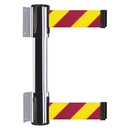 Tensabarrier Belt Barrier, Polished Chrome, 13 ft Length, 16 1/2 in Post Height, No Legend 896T2-1P-MAX-D5X-C