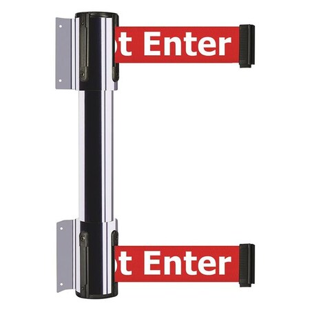 Tensabarrier Belt Barrier, Polished Chrome, 7 1/2 ft Length, 16 1/2 in Post Height, Danger Do Not Enter 896T2-1P-STD-RIX-C