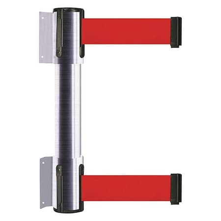 Tensabarrier Belt Barrier, Satin Chrome, 13 ft Length, 16 1/2 in Post Height, No Legend 896T2-1S-MAX-R5X-C