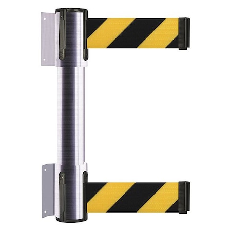Tensabarrier Belt Barrier, Satin Chrome, 13 ft Length, 16 1/2 in Post Height, No Legend 896T2-1S-MAX-D4X-C