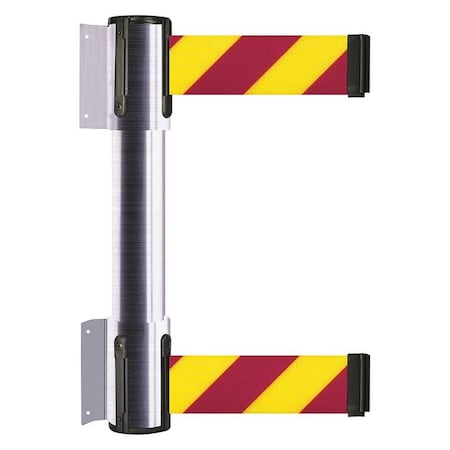 Tensabarrier Belt Barrier, Satin Chrome, 7 1/2 ft Length, 16 1/2 in Post Height, No Legend 896T2-1S-STD-D5X-C