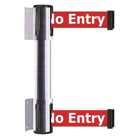 Tensabarrier Belt Barrier, Satin Chrome, 13 ft Length, 16 1/2 in Post Height, No Entry 896T2-1S-MAX-RBX-C