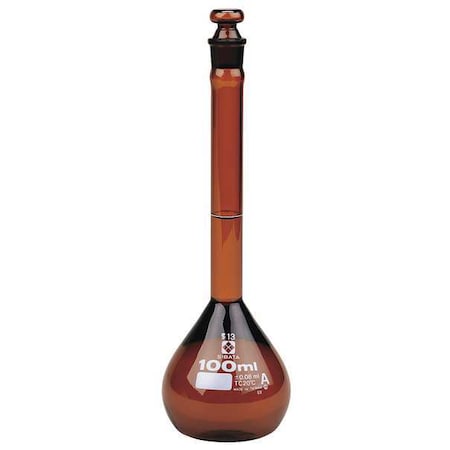 Sibata Volumetric Flask, Amber, 25mL, PK6 2307A-25