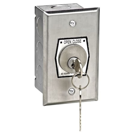 American Garage Door Supply Keyswitch, SS, 2 Buttons, Back Box