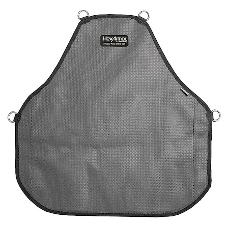 Hexarmor Bib Apron, SuperFabric(R), Gray/Black, 22 in, Universal AP102222