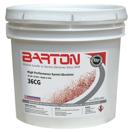Barton Blast Media, Garnet, 36 Grit, 55 lb. 30365823